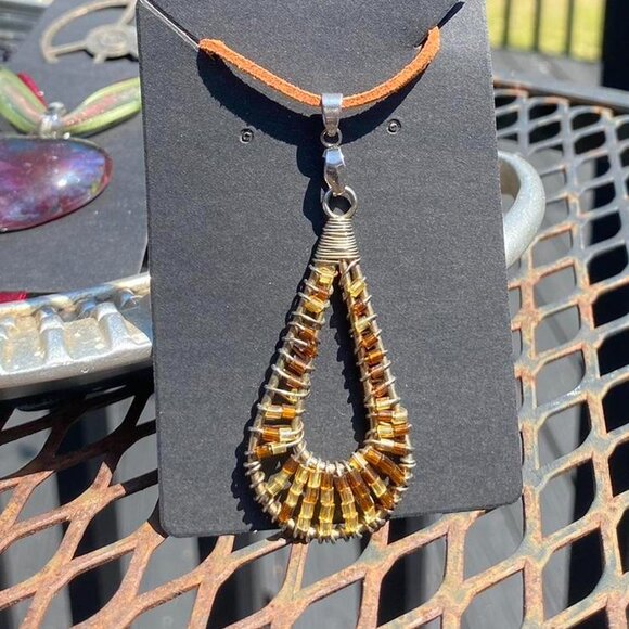 1.OF.2 Oval Boho Earthy Necklace - Picture 2 of 2